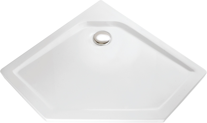 HSK Duschkabinenbau KG HSK Acryl Fünfeck-Duschwanne super-flach 90 x 90 x 3,5 cm, ohne Schürze 515090-weiss