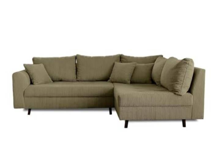 Lisa Design Rune – Ecksofa rechts – 4-Sitzer – aus Cord Grün