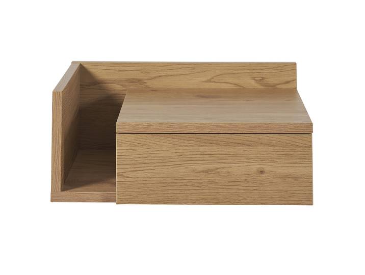 Table de chevet murale finition bois chêne clair avec tiroir NASTY