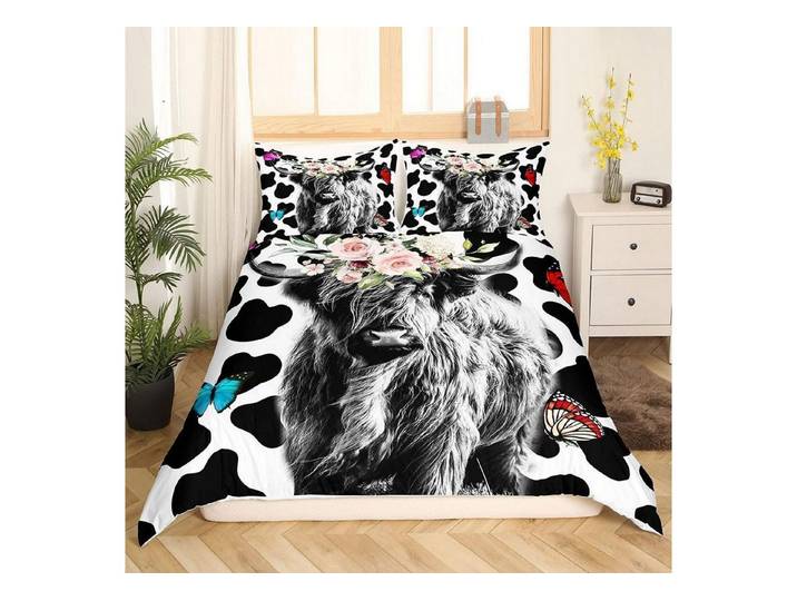 LuxusKollektion Kinderbettwäsche Bettwäsche Set Rinder 220x240 Kuh Western