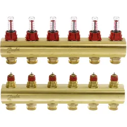 Danfoss FBH-Verteiler FHF-6F 6 Kreise, mit Durchflussanzeige