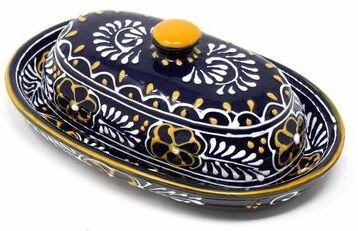 The Curated Nomad Somerset Handmade Blue Pottery Butter Dish