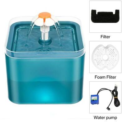 Inspired Living CatFlow 2L LED Pet Water Fountain Ultra Quiet Automatic Cat Water Fountain For Cats & Small Dogs green 2l