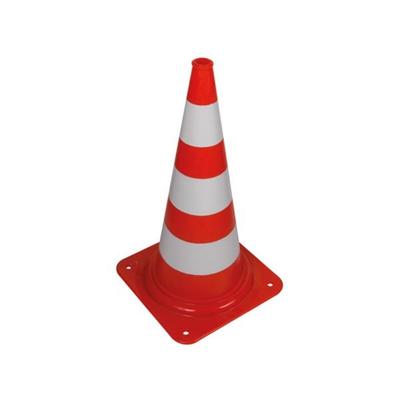 Perel Leitkegel zum Markieren, Absichern oder Absperren von Gefahrenzonen, Baustellen, Bereichen und Wegen, Rot/Weiß, 75 cm