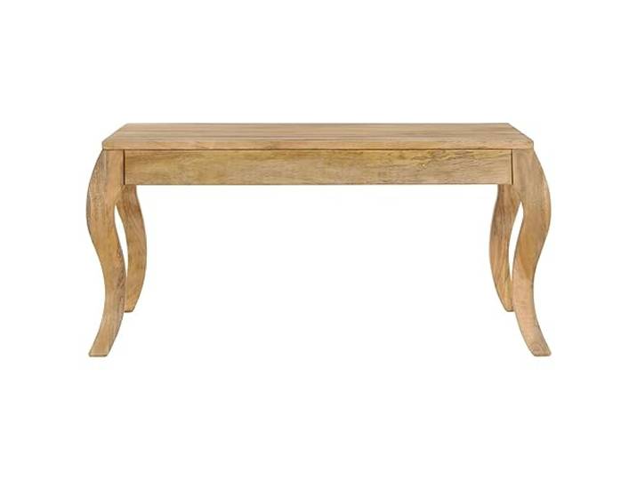 Couchtisch Mango Massivholz 80x80x40cm Beine aus Gusseisen in A-Form, antiker Stil, robuste Konstruktion, Tischplatte aus Mangoholz, werkzeuglose Montage