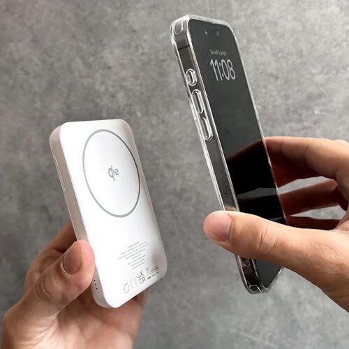 Puro Powerbank com MagSafe  Power Mag Plus 5000mAh 20W + 15W Qi2 - Branco