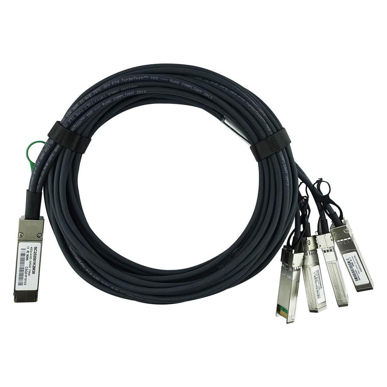 BlueLAN Dell CBL-QSFP-4x10GSFP-PASS-1M kompatibles QSFP DAC SC253501K1M30 (CBL-QSFP-4x10GSFP-PASS-1M-BL)