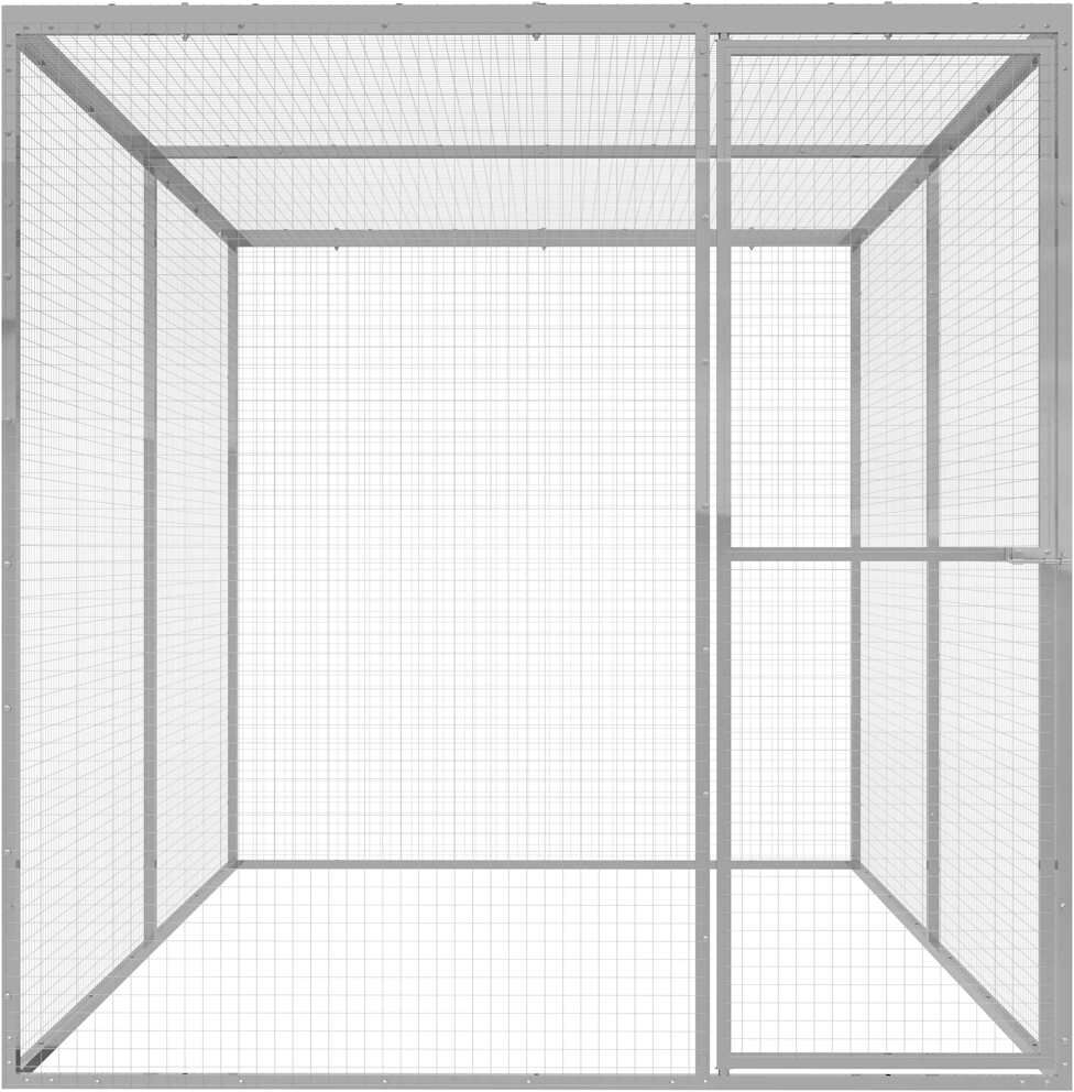 vidaXL Jaula para gatos acero galvanizado 3x1,5x1,5 m Plateado