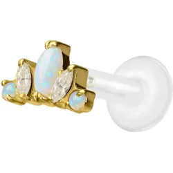 PTFE Labret mit Innengewinde + Titan-Aufsatz LOTUSBLÜTE