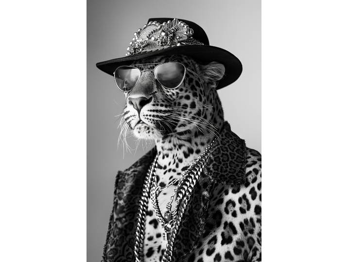 Wandbild 45x65 Leopard Rock