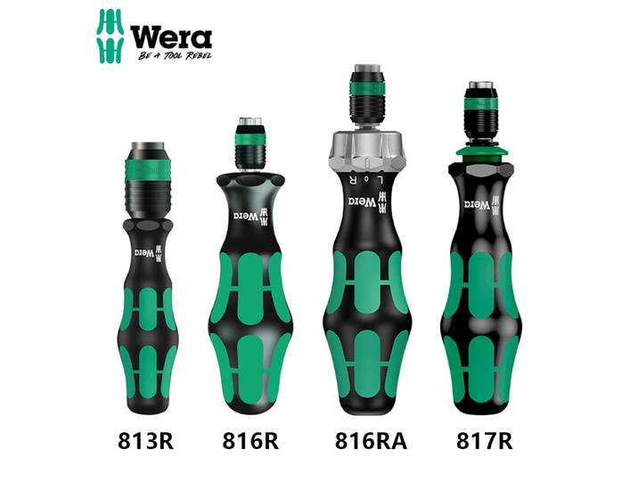 Porte-embouts WERA avec mandrin à dégagement rapide, tournevis à cliquet, poignée de tournevis hexagonale autobloquante 813R 816R 816RA 817R