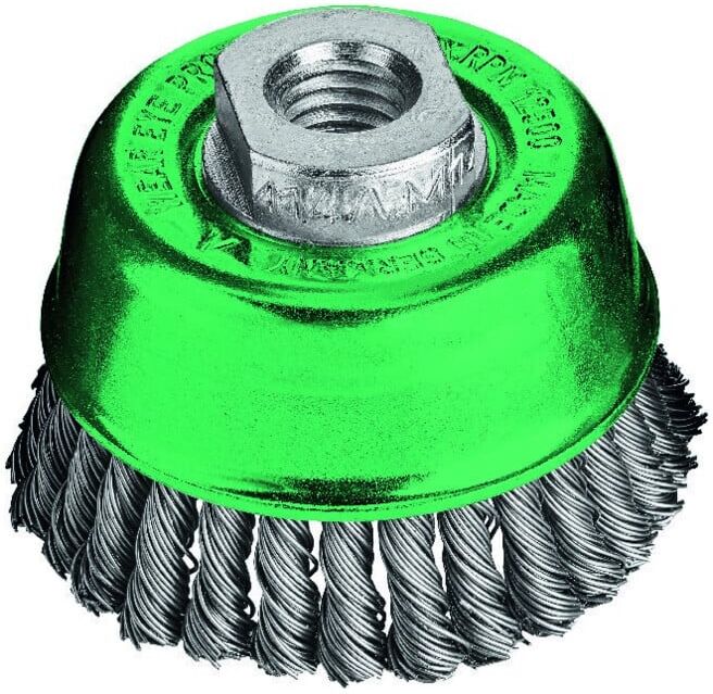 Lessmann Brosse à casserole en acier inox tressé 65x0,5mm poils 30x6mm fil tressé (482807)