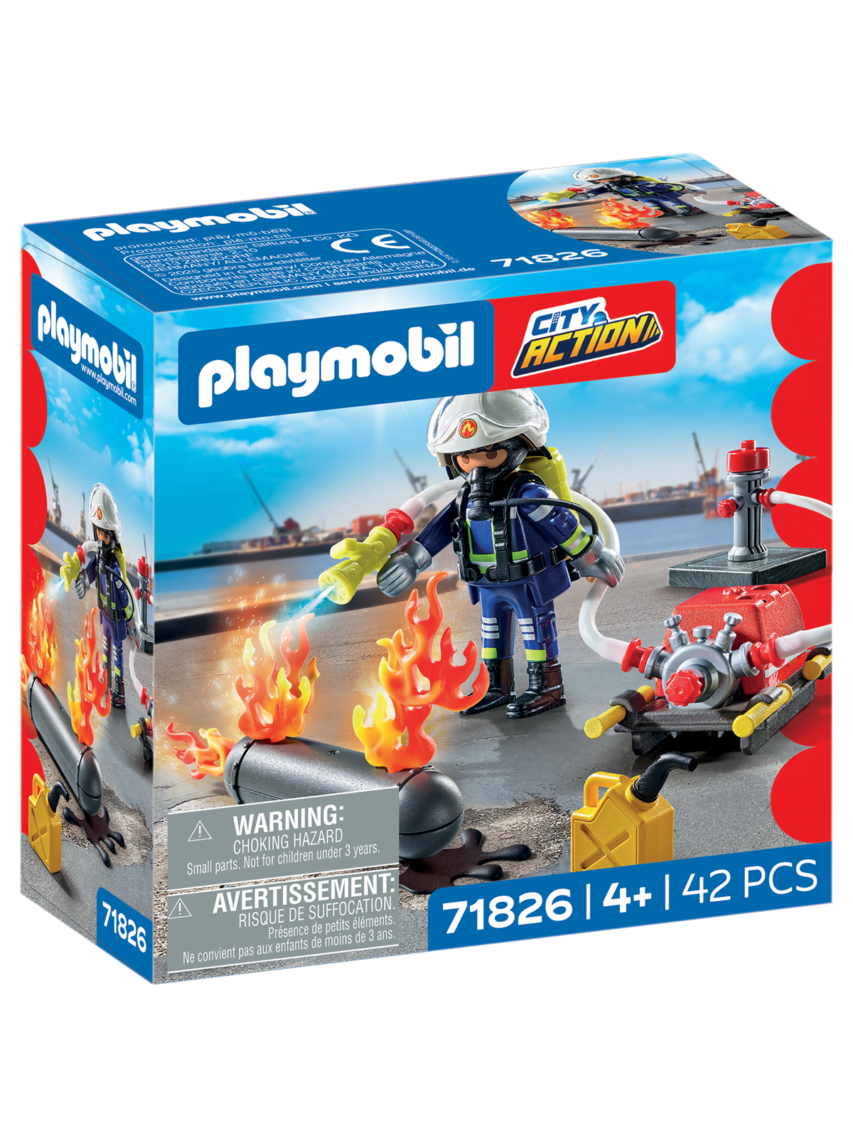 Playmobil Feuerwehrmann mit Wasserpumpe