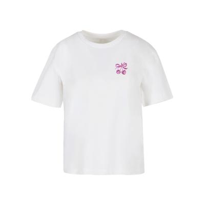 T-Shirt MISS TEE "Miss Tee Lucky Girl Syndrome Tee", Damen, Gr. M, weiß, 100% Baumwolle, bedruckt, oversize, Rundhals, Shirts T-Shirt
