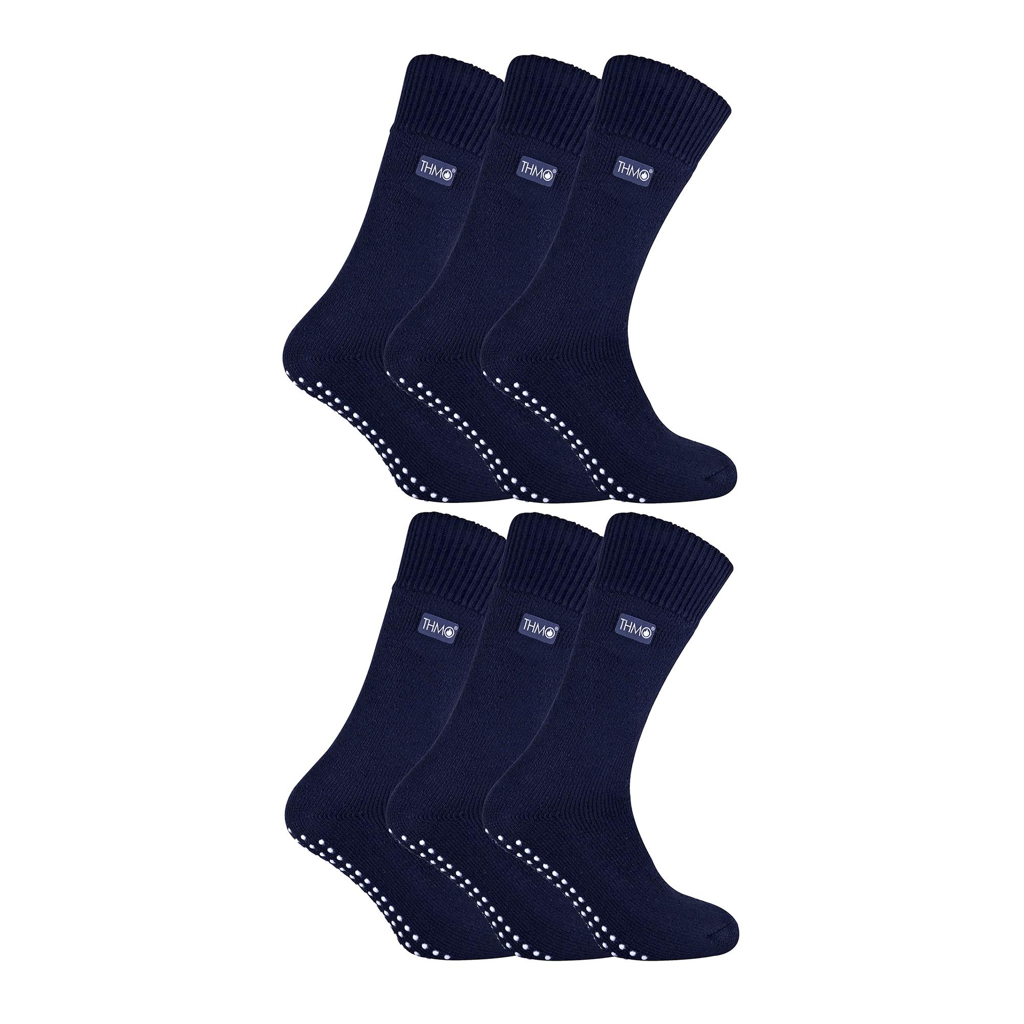 6 Paar Heren Thermische Binnen Slippersokken met Grip