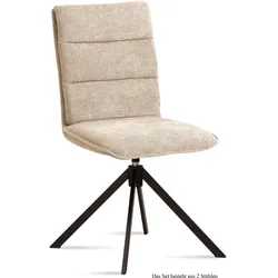 ESSZIMMERSTUHL drehbar (2er-Set) Dekava 47x92x60 Schwarz/Natur