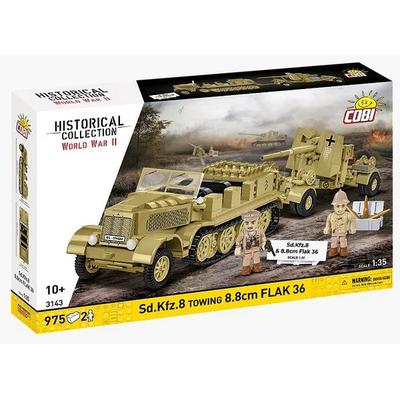 COBI Historical Collection 3143 - Sd.Kfz.8 Towing 8.8 cm Flak 36, WWII, Bausatz 1:35, 975/2 Klemmbausteine