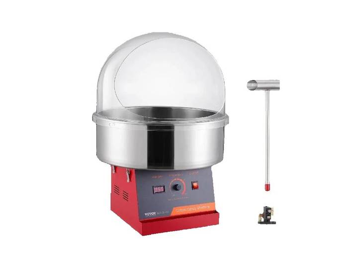SucceBuy Machine électrique de barbe à papa Machine de fil à barbe à papa Machine commerciale de barbe à papa bol en acier inoxydable et cuillère à sucre
