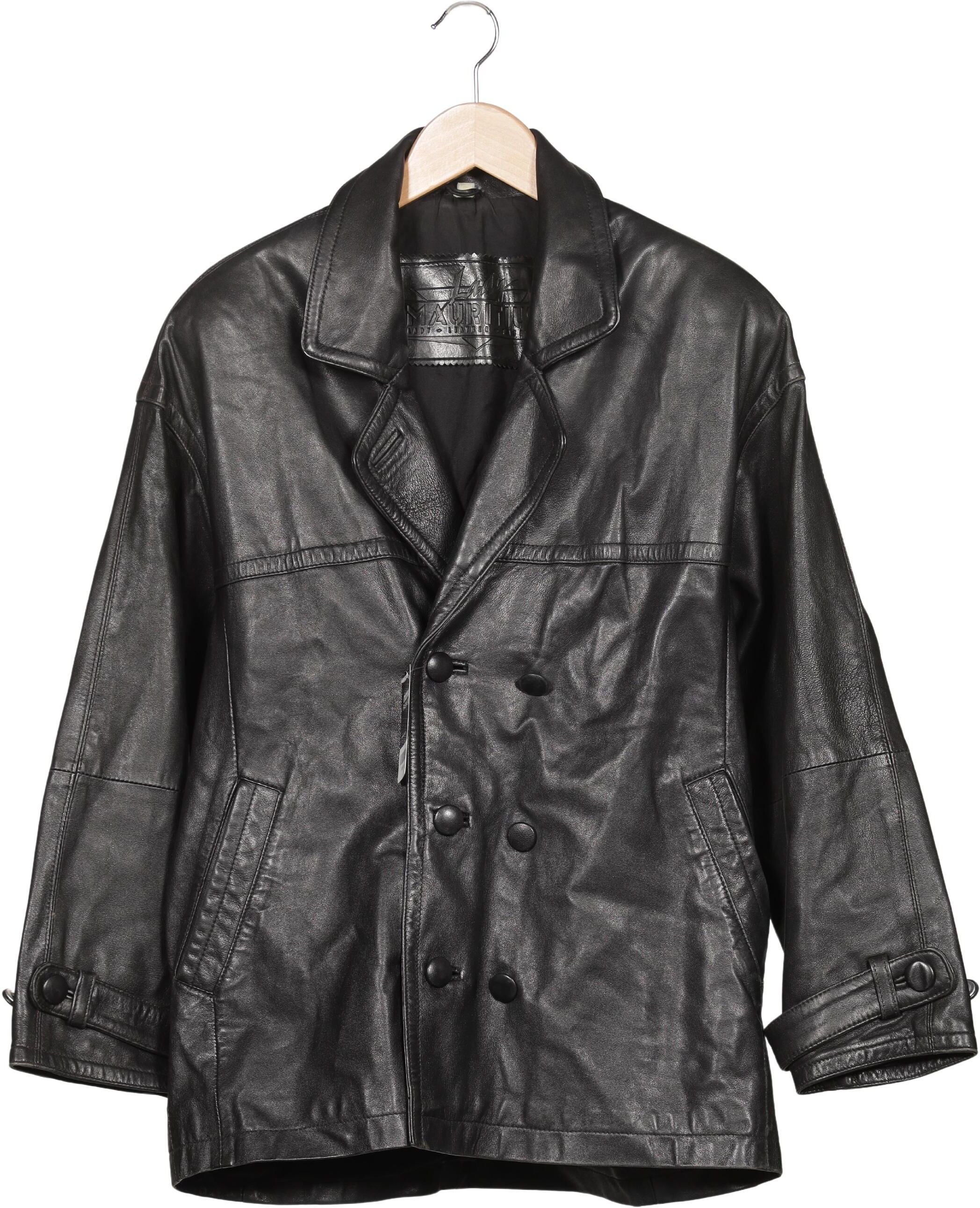 Mauritius Herren Jacke, Schwarz, Gr. S, Synthetik / Leder - Second Hand