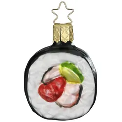 INGE-Glas Manufaktur Christbaumschmuck Glas Maki Sushi 6cm Weihnachtsbaumschmuck Japan Deko Essen