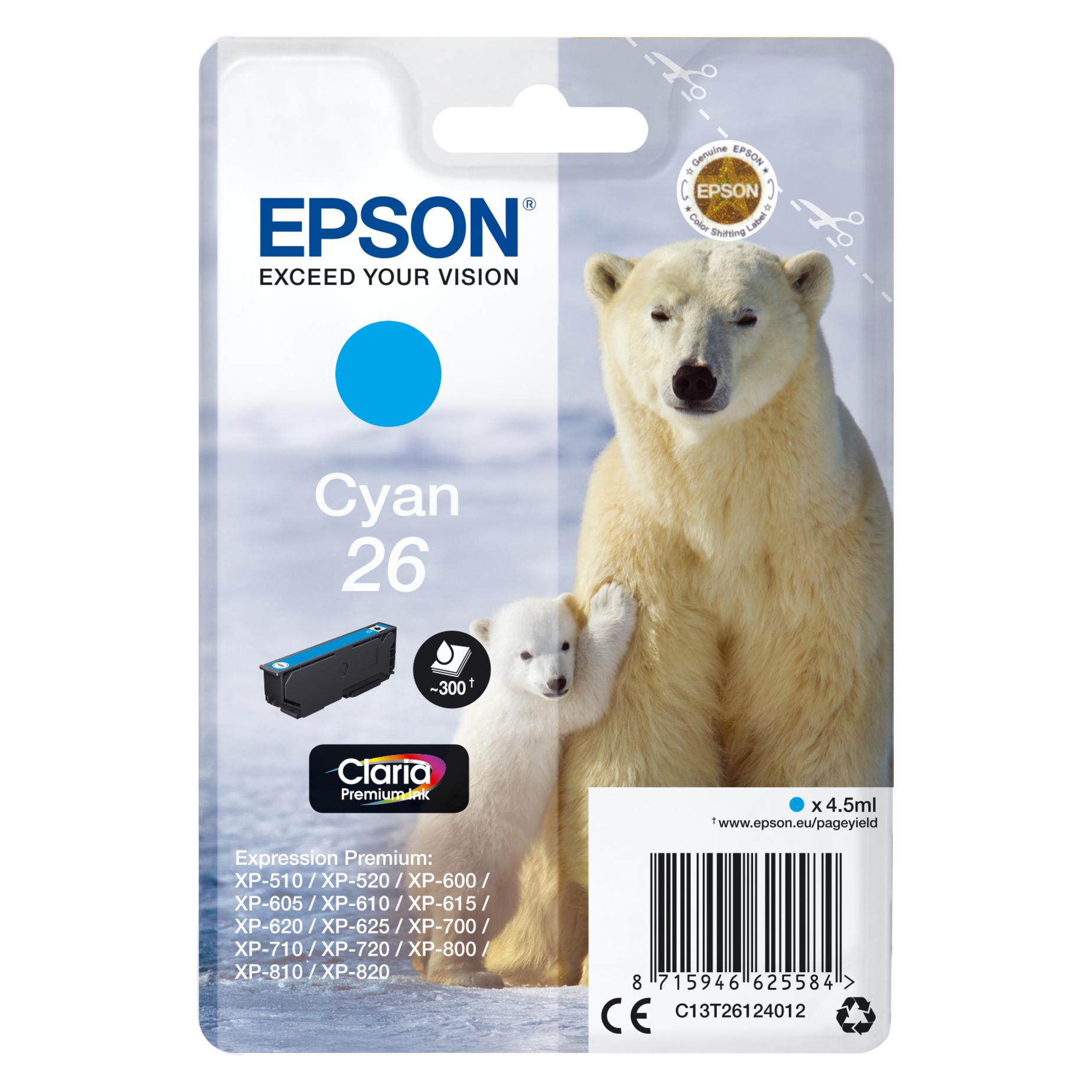 Epson Claria Home Ink Cyan 26 (C) (C13T26124022)