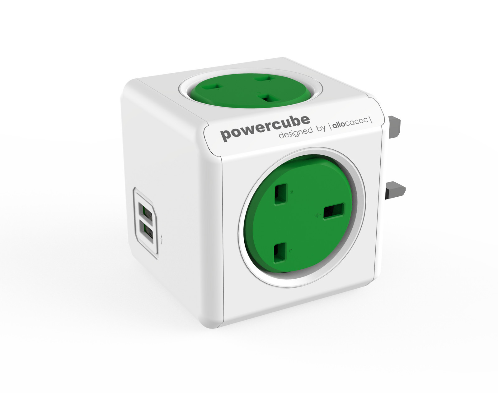 Allocacoc PowerCube Original USB Type G United Kingdom Groen
