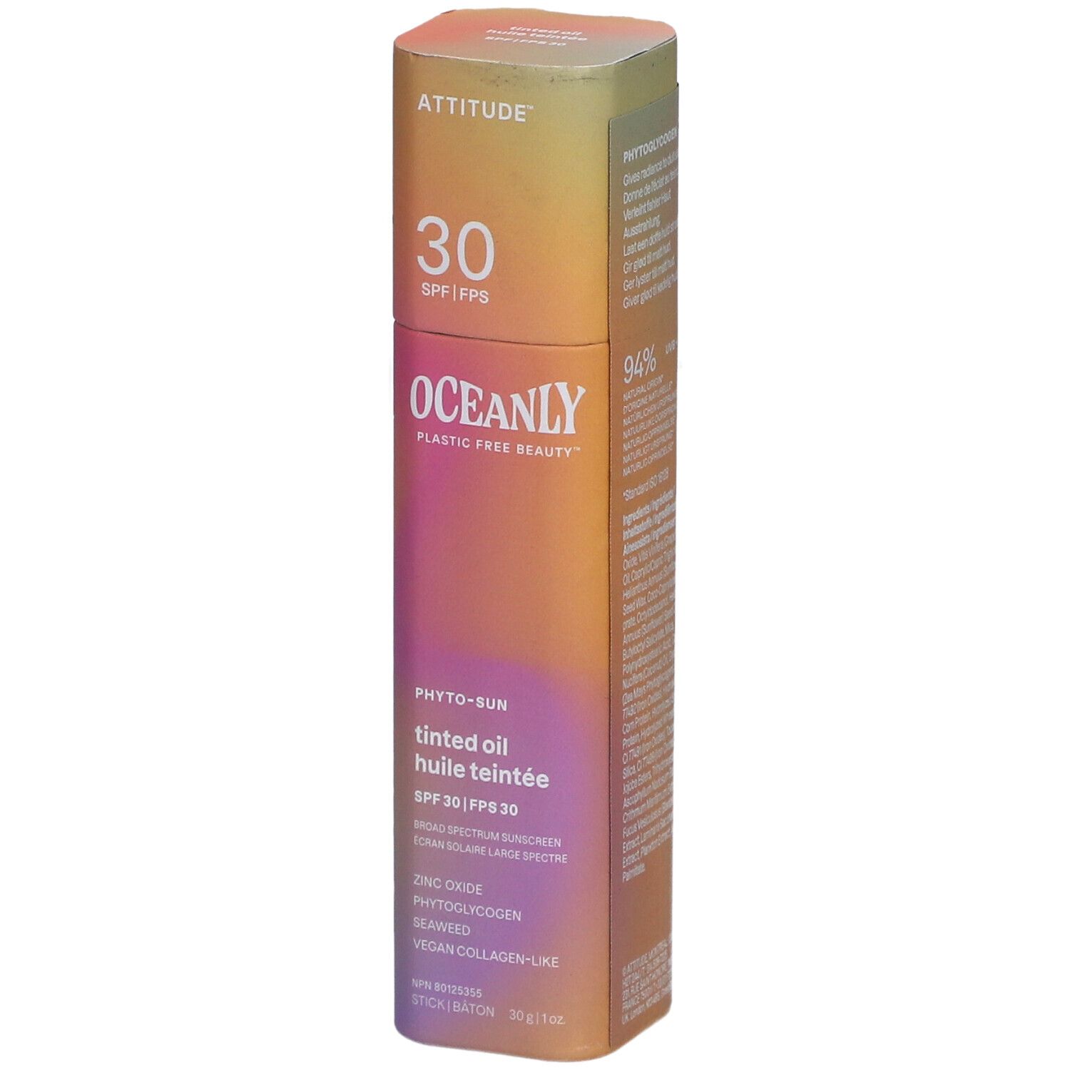 Attitude Oceanly Phyto-Sun Tinted Face Sunscreen Oil SPF 30 30g g Ätherisches Öl