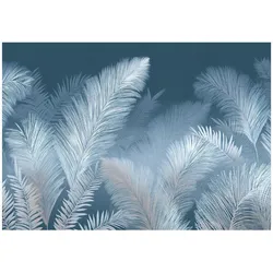 FOTOTAPETE Federn Abstrakt Blau 250x175 cm