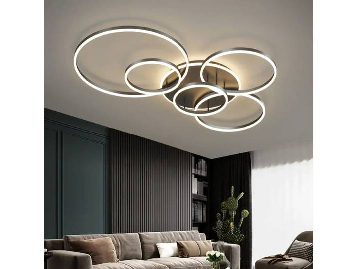 2025 nordique 5 anneaux Led plafond lustre réglable pour salle à manger salon Hall chambre pendentif lumières décor à la maison Design Luminair