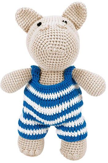 Woolie James the Hippo Crocheted Soft Toy