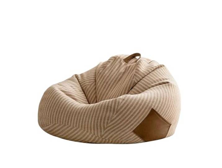 Xumh2024-3 Sitzsack Sitzsack-Stuhl mit Streifenmuster und Seitentasche for Wohnzimmer, Schlafzimmer Balkon(Bruin,Groß)