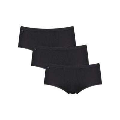Midislip SLOGGI "Basic+", Damen, Gr. 40, Single Jersey, schwarz, Single Jersey, Obermaterial: 95% Baumwolle, 5% Elasthan, unifarben, körpernah, Unterhosen, Baumwolle, klassischer Stil, bequem, mittelhoher Bund, Softnähte