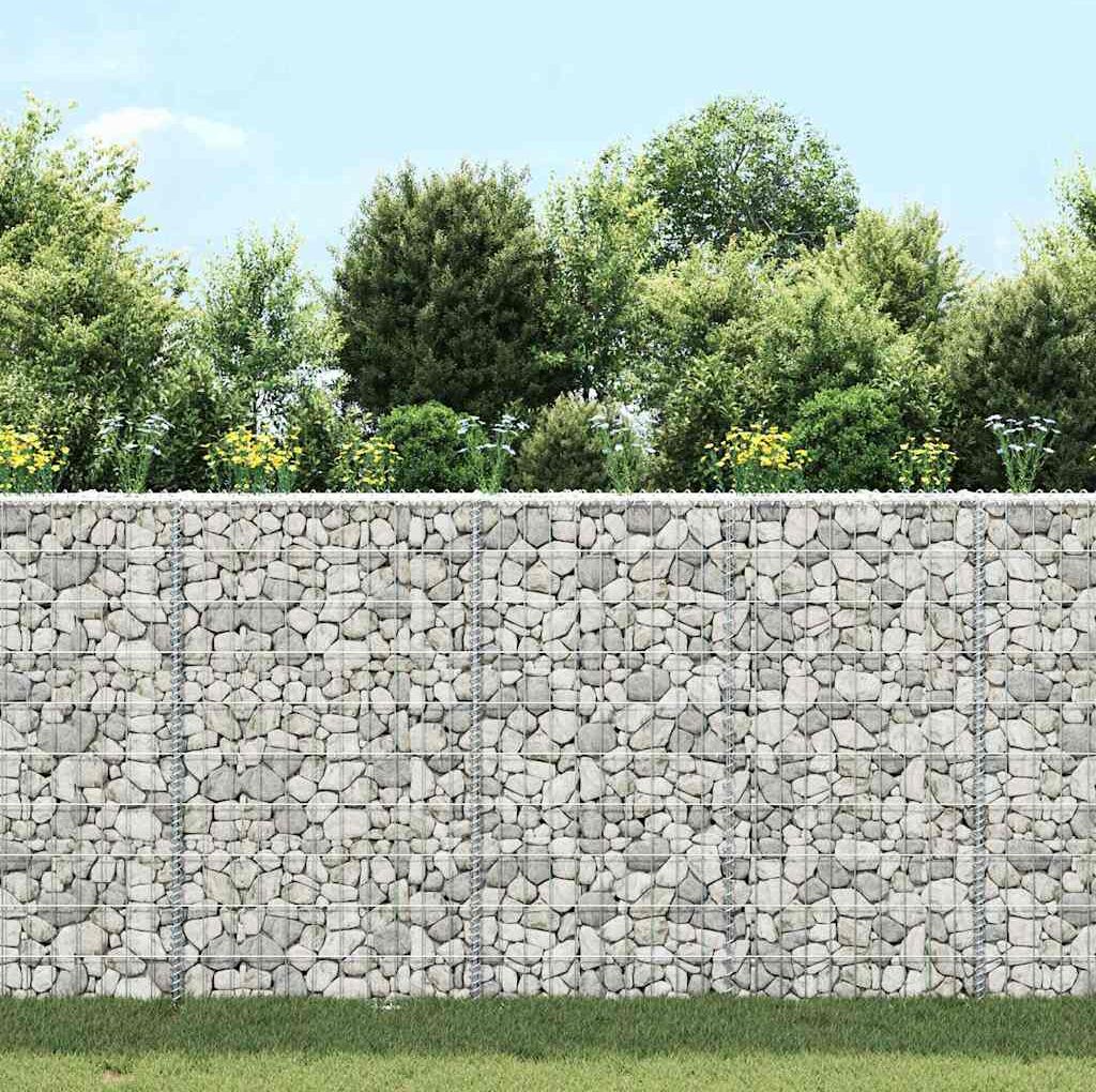 vidaXL Arriate de gaviones de trapecio acero galvanizado 100x20x100 cm Plateado