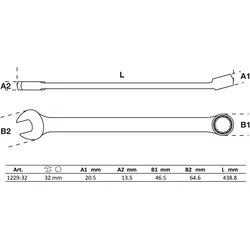 BGS Maul-Ringschlüssel extra lang SW 32 mm - 1229-32