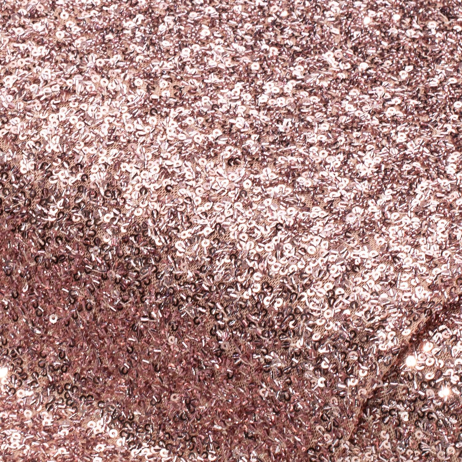 Mesh-Paillettenstoff, altrosa