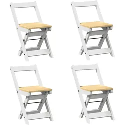 vidaXL Esszimmerstühle Klappbar 4 Stk. Corona Weiß Massivholz Kiefer