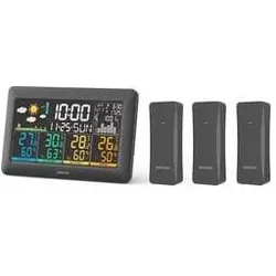 Sencor SWS 6300 Wetterstation schwarz / Farb-LCD / 3x Funksensor, Wetterstation, Schwarz