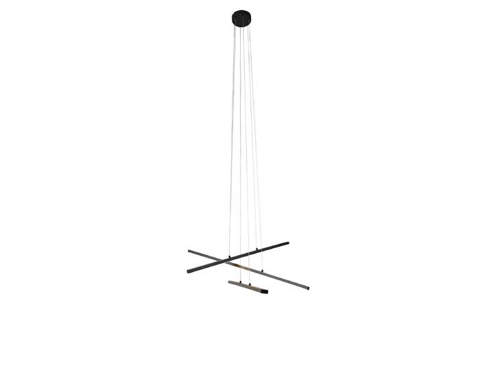 Suspension noire avec LED à variateur 3 niveaux 6 lumières -