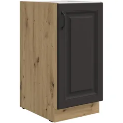Unterschrank 40 cm Stilo Grau + Eiche Artisan Küchenzeile Küchenblock Küche