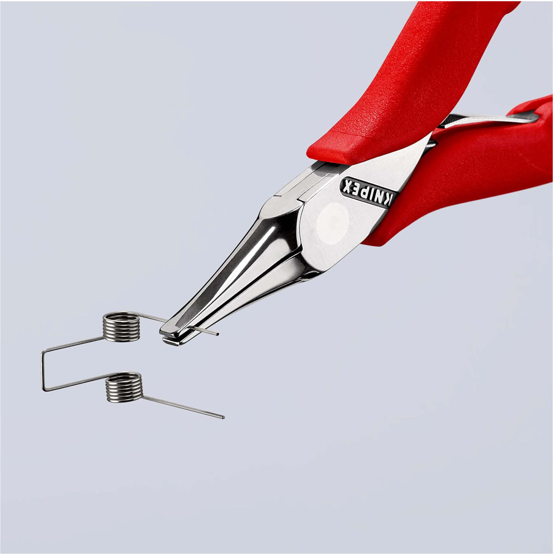 KNIPEX 35 11 115 Elektronik-Greifzange mit durchgestecktem Gelenk mit rutschhemmenden Kunststoff-Hüllen 115 mm)