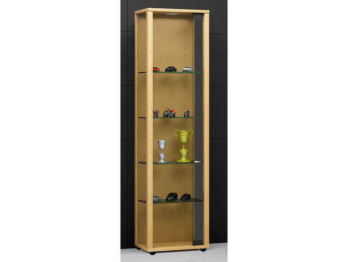 Vitrine Edana 33 x 113 x 18cm 4 Bois/Marron/Imitation hêtre