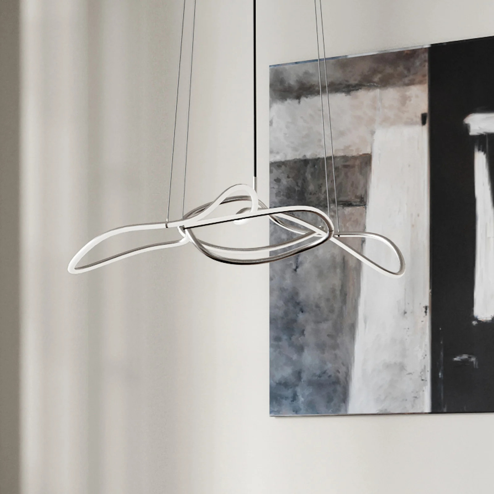 101 Copenhagen Ghost LED hanglamp - Chroom - Aluminium - 116 cm