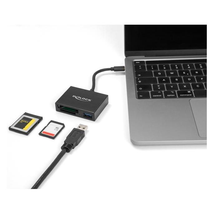 Delock USB-C Card Reader für XQD und SD Speicherkarten + USB (USB-C) (91711)