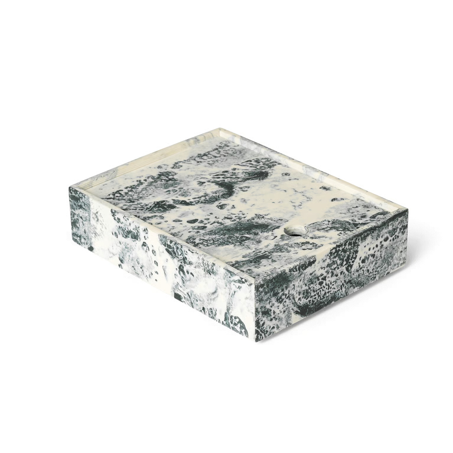 Ferm Living Mist opbergdoos Emerald-off white B: 15 cm, D: 20 cm