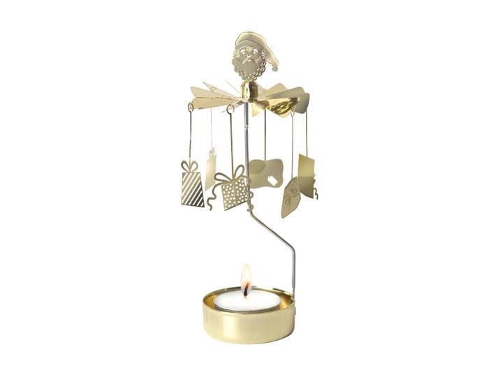 Pluto Design Carrousel à bougies Merry christmas Or