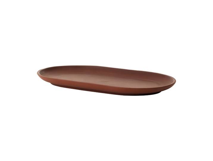 Design House Stockholm Assiette ovale Sand 12,5x20 cm Red clay