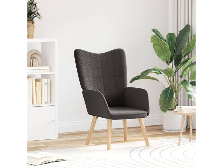 Fauteuil Relaxant - CLOUD - Gris foncé en tissu ressemblant à de la laine bouclée - Taille Moyen EU1264