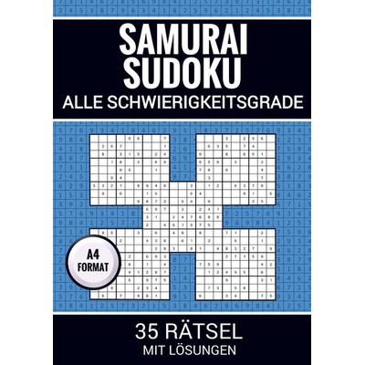 Samurai Sudoku - 35 Rätsel mit Lösungen, Taschenbuch von Sudoku Puzzlebücher, Bookmundo, 978-94-037-7592-0
