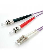 VALUE Netzwerkkabel LC Multi-Mode M bis ST multi-mode M 3 m Glasfaser 50/125 Mikrometer OM4 violett (21.99.8773)