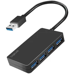 LogiLink USB 3.2 Gen1 Hub 4 Port Schwarz